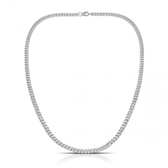 Cuban Chain Five Silver Necklace