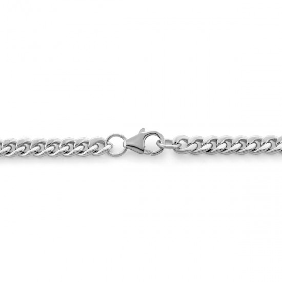 Cuban Chain Five Silver Necklace