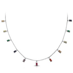 Rainbow Zircon Silver Necklace Rainbow Zircon Silver Necklace
