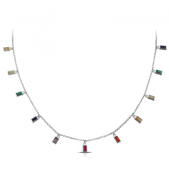 Kalung Perak Rainbow Zirkon