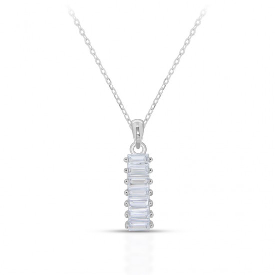 Estie Zircon Silver Necklace