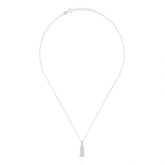 Estie Zircon Silver Necklace