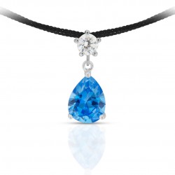 Royal Blue Zircon Silver Pendant Royal Blue Zircon Silver Pendant