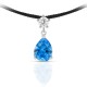 Royal Blue Zircon Silver Pendant