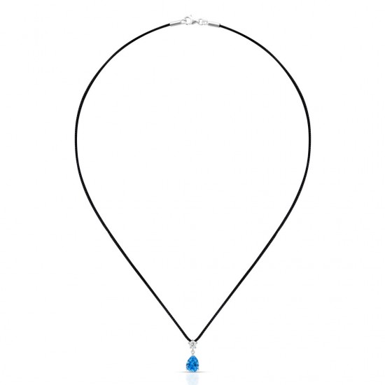 Royal Blue Zircon Silver Pendant