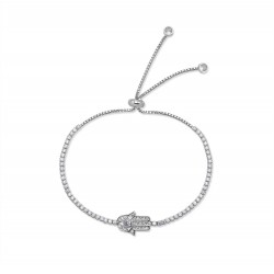 Hamsa Zircon Silver Bracelet Hamsa Zircon Silver Bracelet