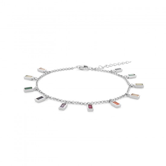 Rainbow Zircon Silver Bracelet