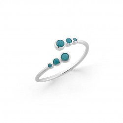 Trio Turquoise Zircon Mini Silver Ring