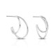 Twin Hoop Silver Earrings