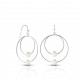 Double Hoop Pearl Silver Earrings