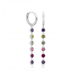 Rainbow Line Zircon Silver Earrings Rainbow Line Zircon Silver Earrings