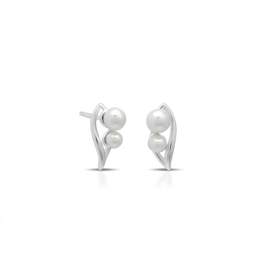 Emerta Pearl Silver Earrings