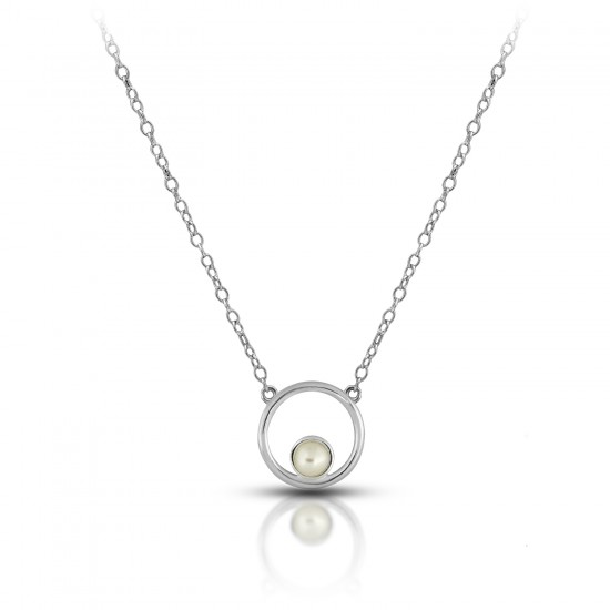 Alina Circle Silver Necklace