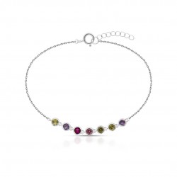 Rainbow Line Zircon Silver Bracelet Rainbow Line Zircon Silver Bracelet