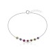 Rainbow Line Zircon Silver Bracelet