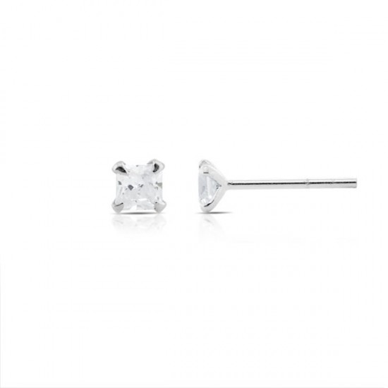 Anting Perak Square Crystal Mini 