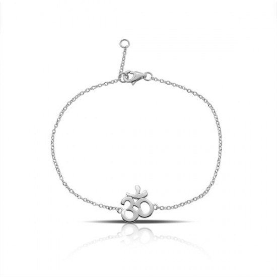 Om Chain Silver Bracelet