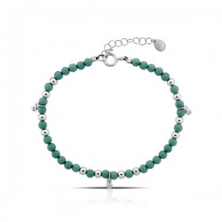 Turquoise Zircon Silver Bracelet