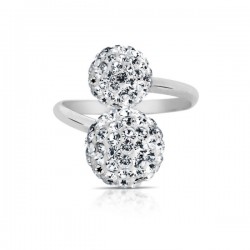 Cincin Perak Double Glitz Crystals  Cincin Perak Double Glitz Crystals