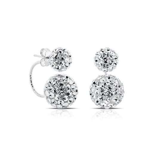 Anting Perak Double Crystal