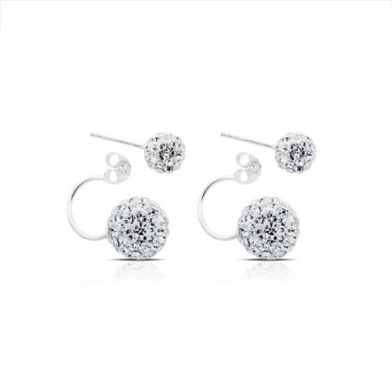 Anting Perak Double Crystal