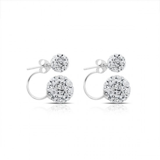 Anting Perak Double Crystal