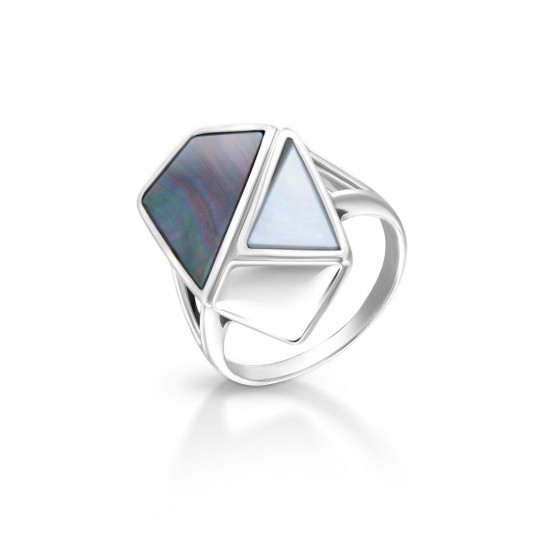 Cincin Perak Mother of Pearl Mozaik