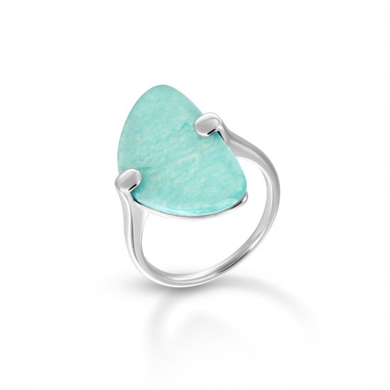 Elips Amazonite Silver Ring