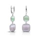 Duo Cat Eye Silver Earrings