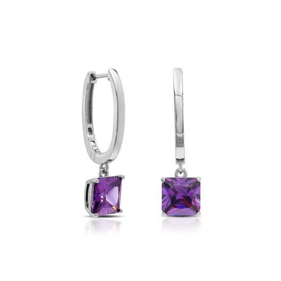 Lulia Amethyst Zircon Silver Earrings