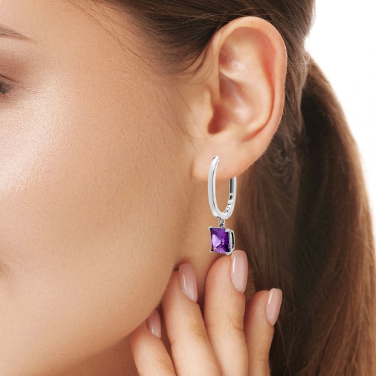 Lulia Amethyst Zircon Silver Earrings