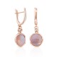 Anting Rose Gold Pink Mother of Pearl Rounded