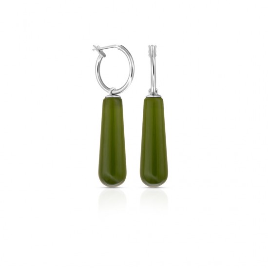 Peridot Cat Eye Silver Earrings Peridot Cat Eye Silver Earrings