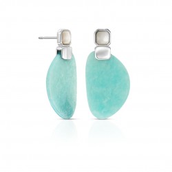 Elips Amazonite Silver Earrings