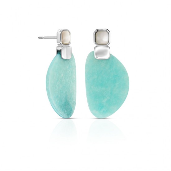 Elips Amazonite Silver Earrings Elips Amazonite Silver Earrings