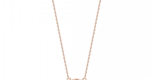 ICNE10 Rounded Pink Mother of Pearl Rose Gold Necklace