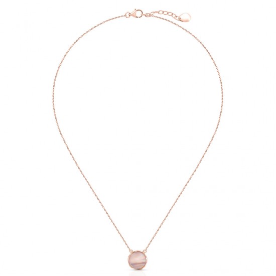 Kalung Rose Gold Pink Mother of Pearl Rounded