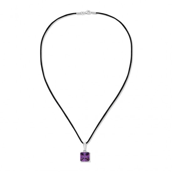 Lulia Amethyst Zircon Silver Pendant