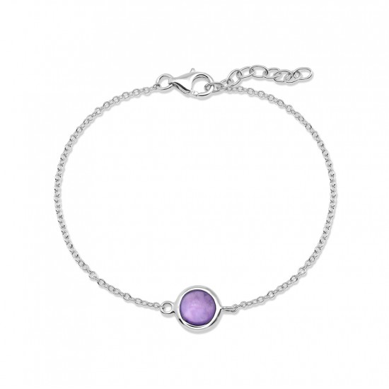 Gelang Perak Light Amethyst