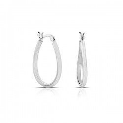 Oval Hoop Silver Earrings Oval Hoop Silver Earrings