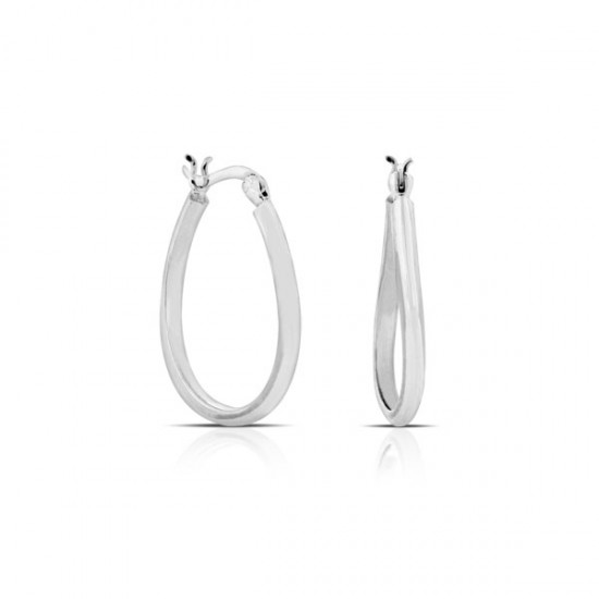 Anting Perak Oval Hoop