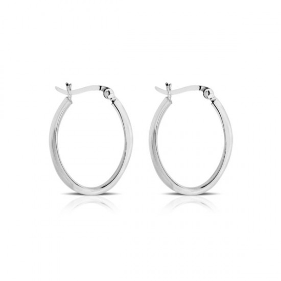 Anting Perak Oval Hoop