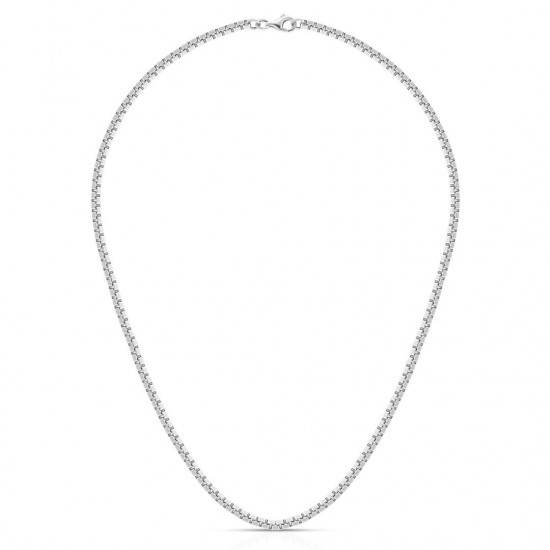 Cube Chain Silver Necklace