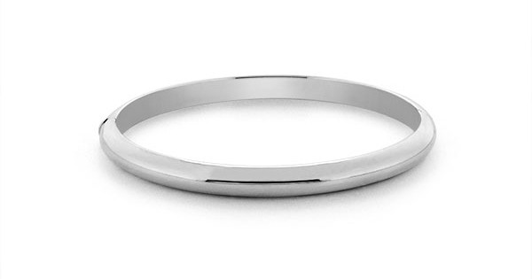 JSPU33 Lock Round Silver Bangle
