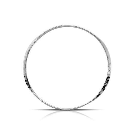 Hammered Eternity Silver Bangle