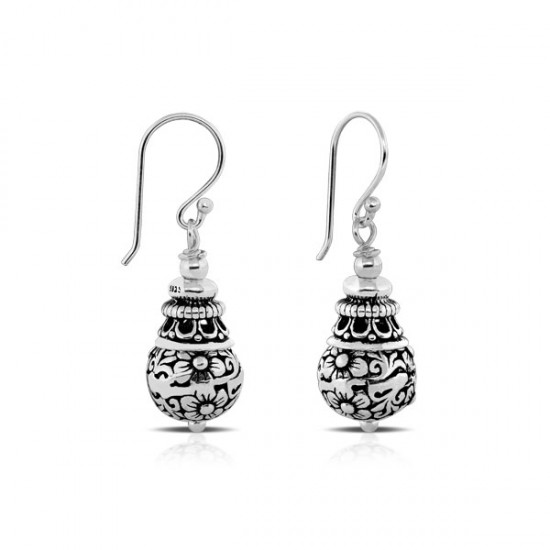 Ukir Ball Silver Earrings