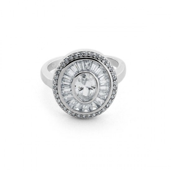 Donna Zircon Silver Ring