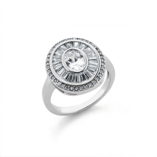 Donna Zircon Silver Ring