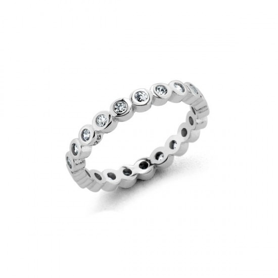 Zircon Band Silver Ring 