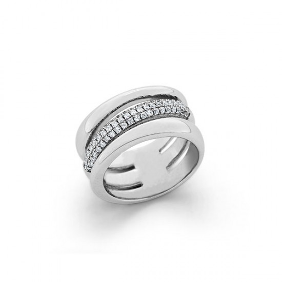 Gatsby Zircon Silver Ring 